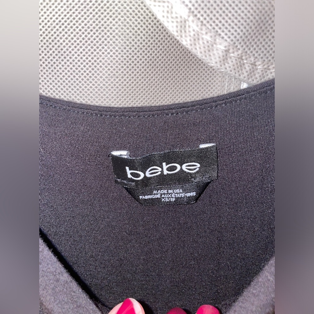 Black Bebe Shoulder Cut Out Scrunch Dress - Picture 3 of 5